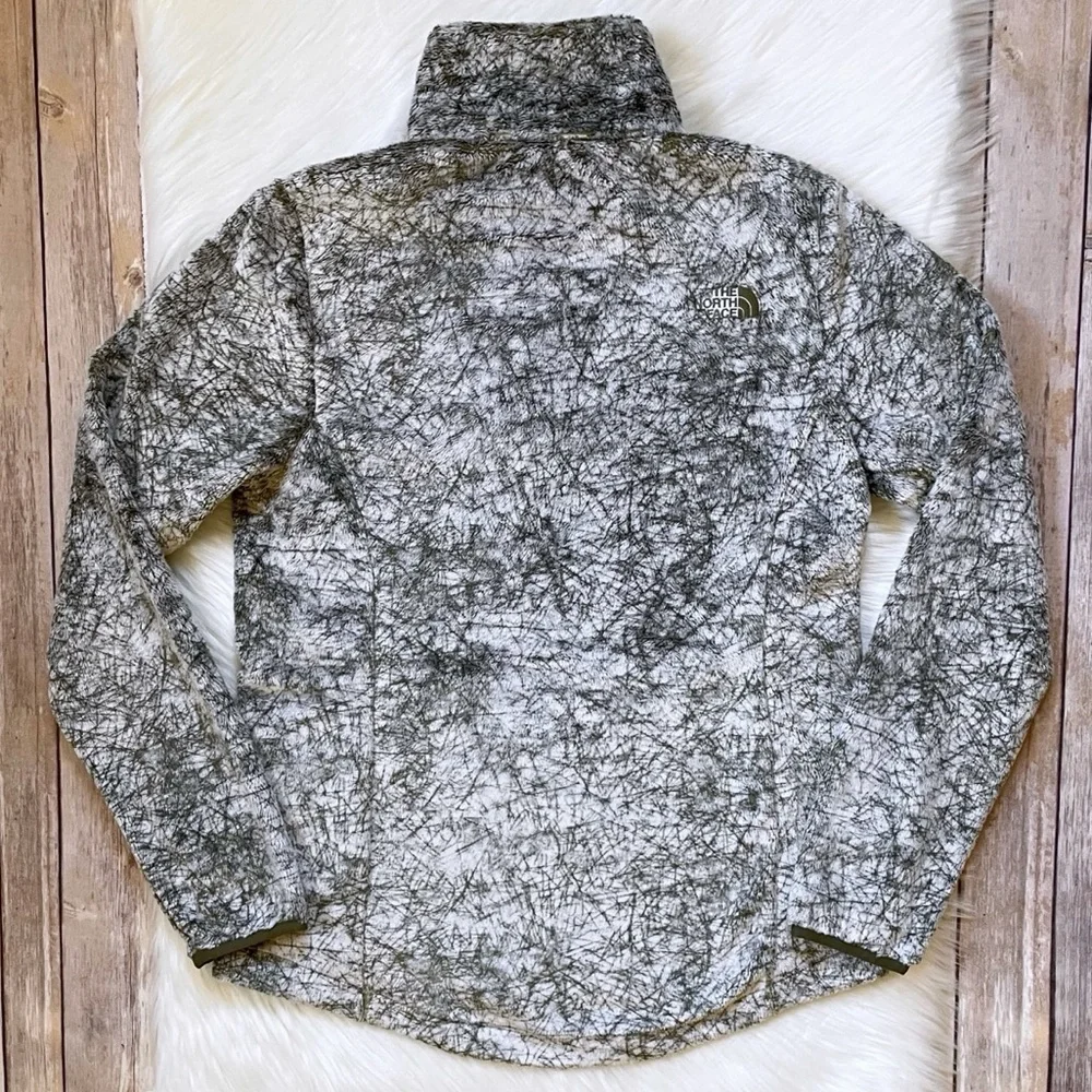The North Face Women’s Seasonal Osito Full Zip Jacket Burnt Olive Green Marble